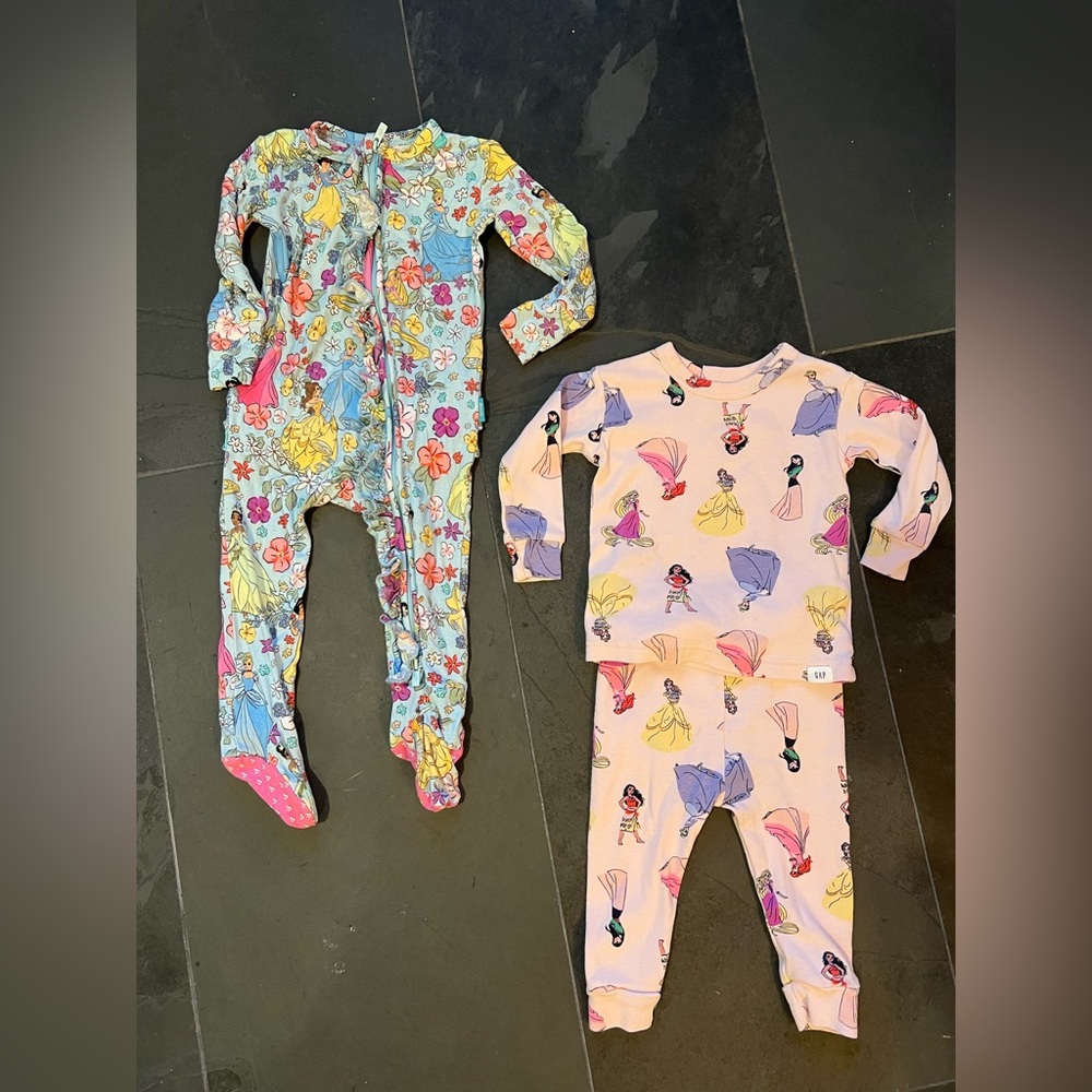 Disney Princess Kids Pajama Set of 2 Gap Organic Cotton and Posh Peanut 6-12mo